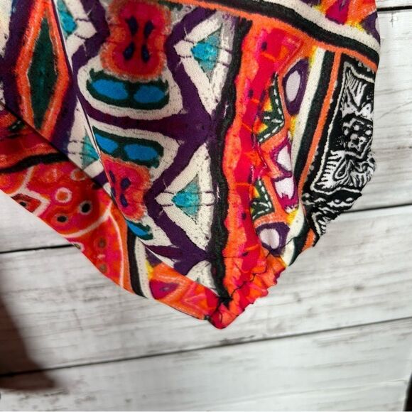 Investments ll Tunic Colorful Bright Smocked Neckline Button Placket Top 2X - Picture 8 of 8